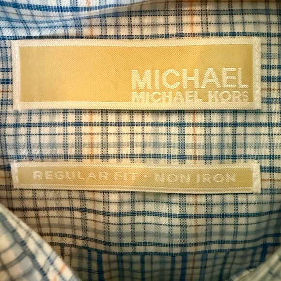 Michael Kors Men’s Dress Shirt 17 34/35 – Non-Iron Plaid Classic Fit - Picture 3 of 7